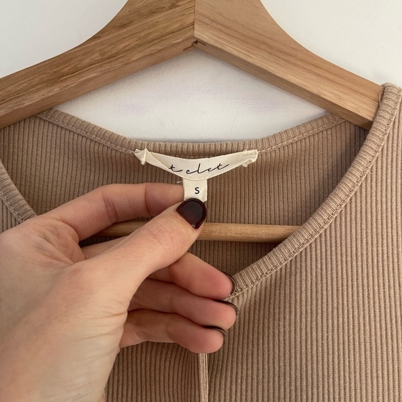 Et Clet Snap Button Front Ribbed Midi Dress - S - Picture 3 of 4